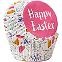 Easter - Happy Easter with Eggs Baking Cups