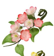 Petite Garden Assortment - Pink and White Flowers w/7 Leaves - 4.25&quot;