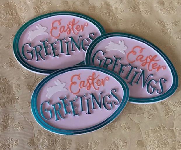 Novelty Clearance - Easter Greetings Layon Cake Topper