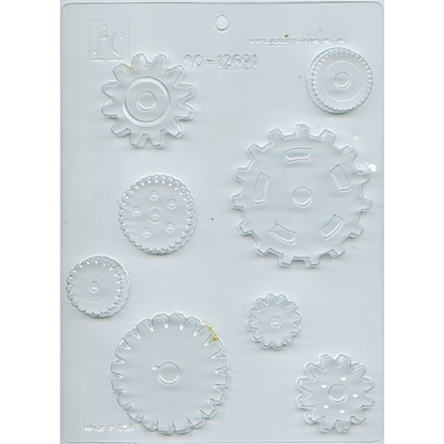 Gear Assortment Chocolate Mold - 1&quot; to 3&quot;