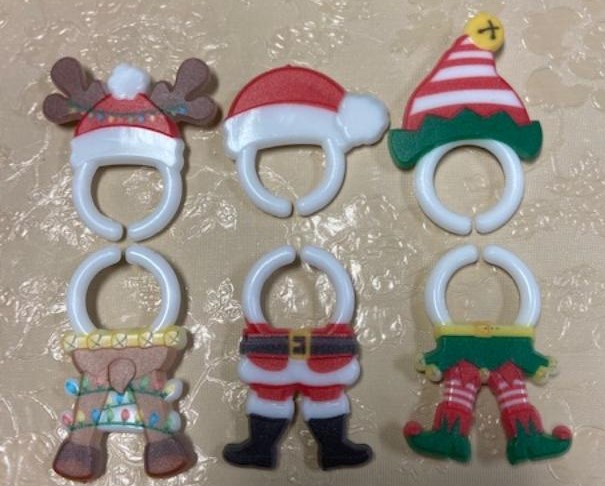 Flat Elf, Santa, &amp; Deer Cupcake Rings 