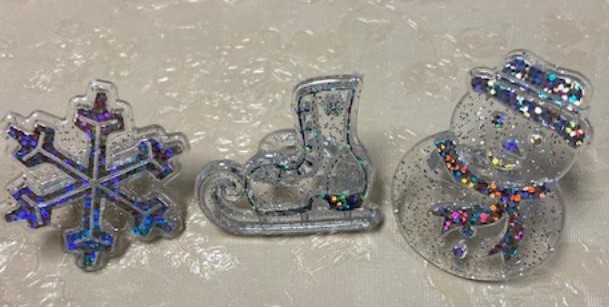Glitter Snowman, Snowflake &amp; Skate Cupcake Rings