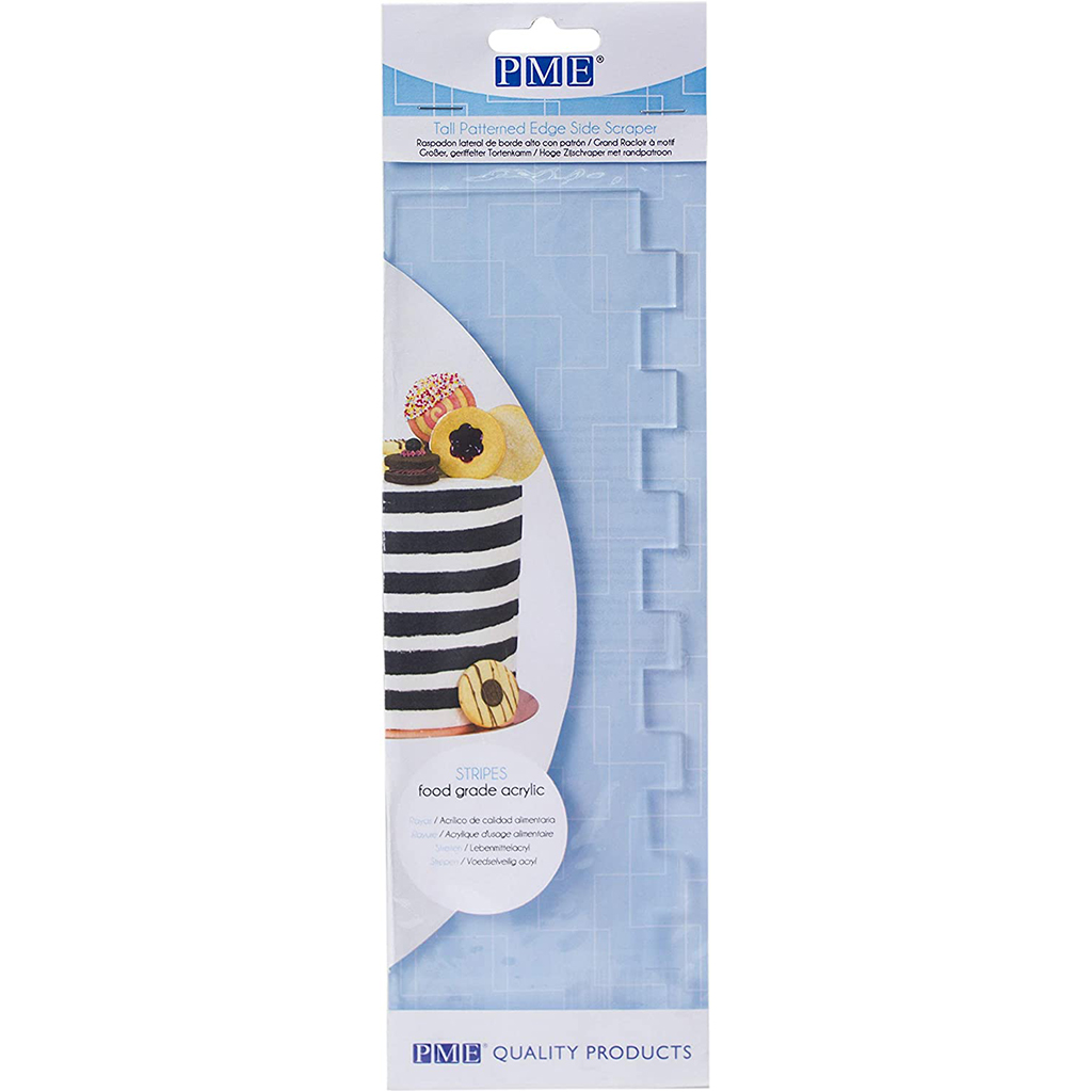 Decorating Comb - Tall Patterned Edge Side Scraper - Stripes 10&quot; 