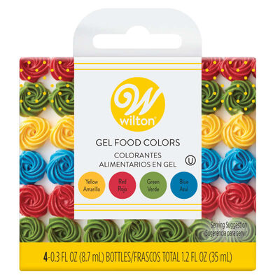 Gel Food Colors - Primary 4 Color Set