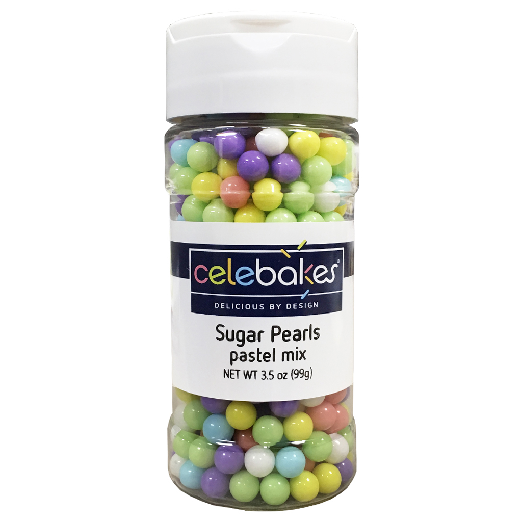 Pastel Mix Sugar Pearls - 3.5oz. 6MM