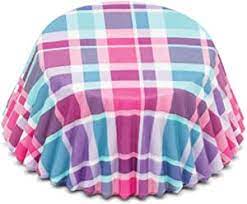 Plaid - Purple and Pink Madras Baking Cups 