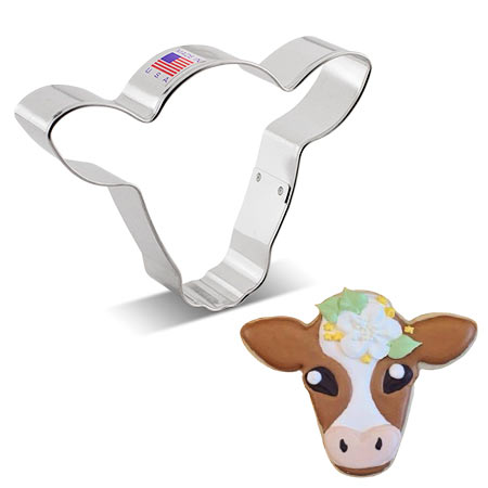 Cute Cow Face Cookie Cutter - 4 1/2&quot;