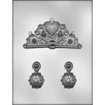 Crown &amp; Earrings Chocolate Mold - 1 1/2&quot; to 5 5/8&quot;