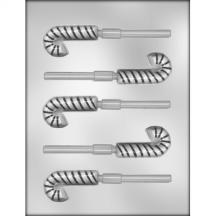 Candy Cane Sucker Chocolate Mold - 2 1/2&quot;