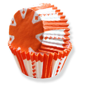 Orange Carnival Print Baking cups