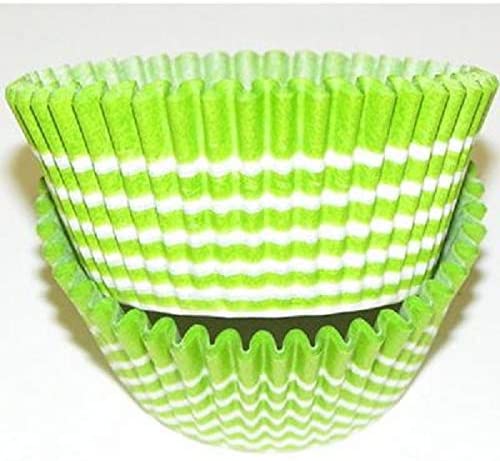Stripes - Lime Green Baking cups