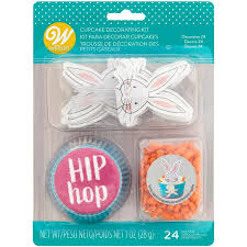 Easter - Hip Hop Baking Cups with Bunny Pics, and Carrot Candy Decorations