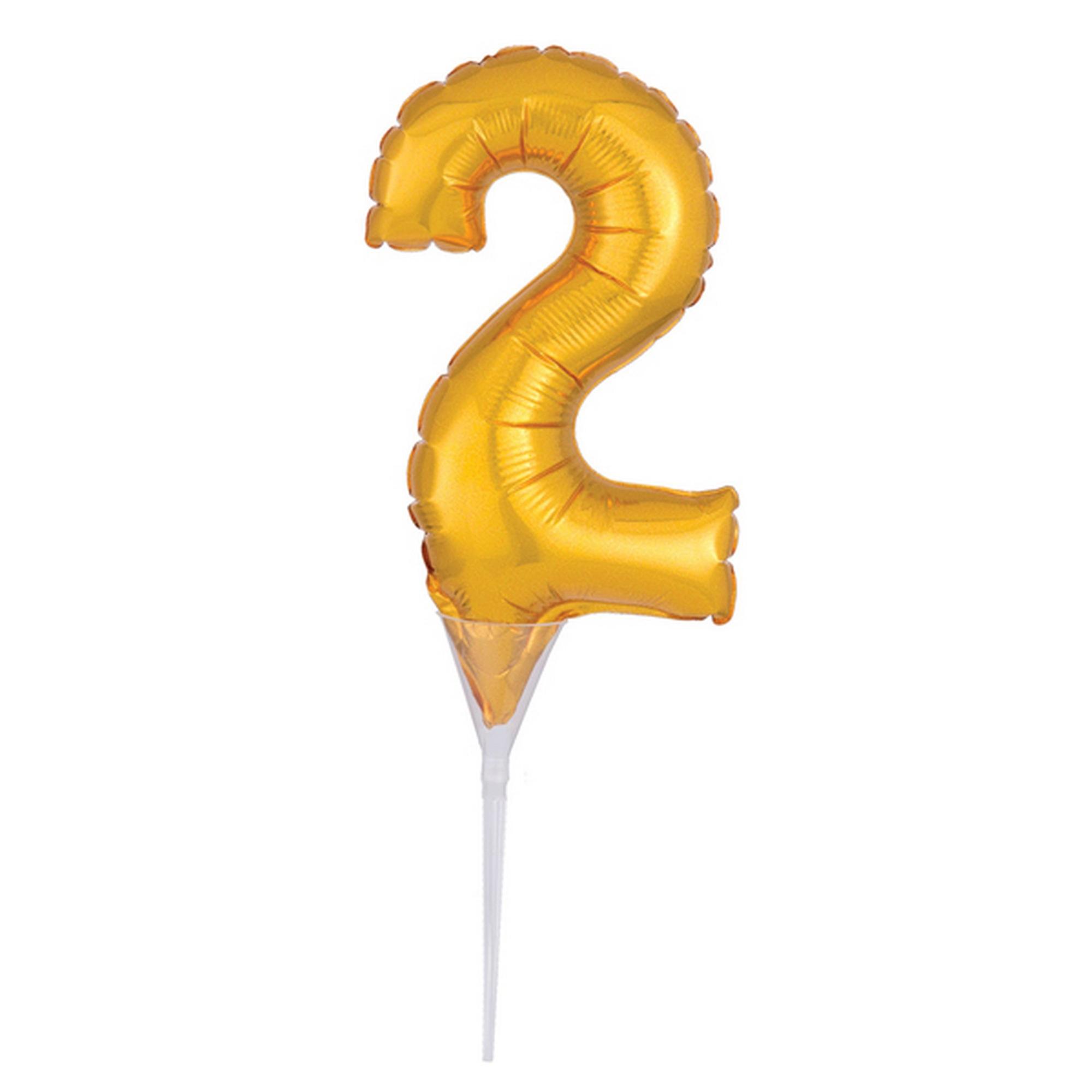 #2 Gold Decorative Balloon Cake Topper