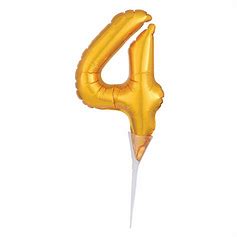 #4 Gold Decorative Balloon Cake Topper