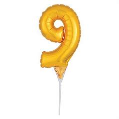 #9 Gold Decorative Balloon Cake Topper