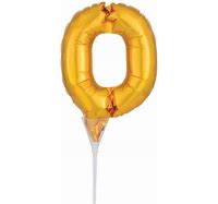 #0 Gold Decorative Balloon Cake Topper