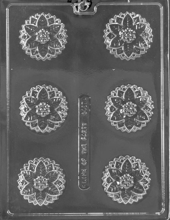 Poinsettia Sandwich Cookie Chocolate Mold - 2 1/8&quot;