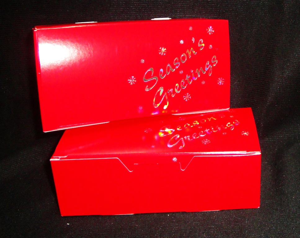 1/2 lb. 1 Piece Candy Box 5 1/2 x 2 3/4 x 1 3/4 in. - Red Season&#039;s Greetings