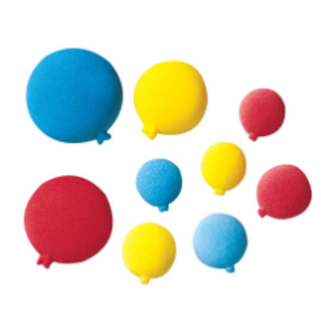 Primary Birthday Balloons (Small) Sugar Decorations - Limited Supply