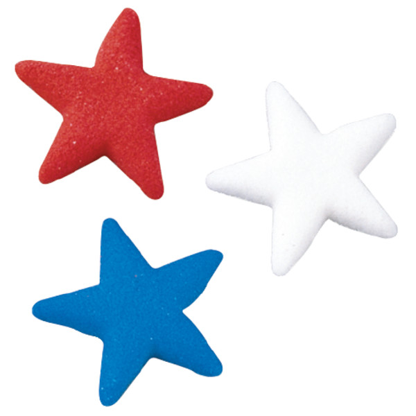 Red, White and Blue Stars Sugar Decorations