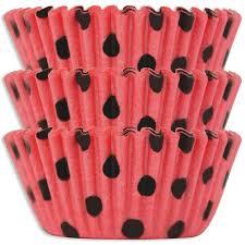 Red with Black Polka Dot Standard Baking Cup