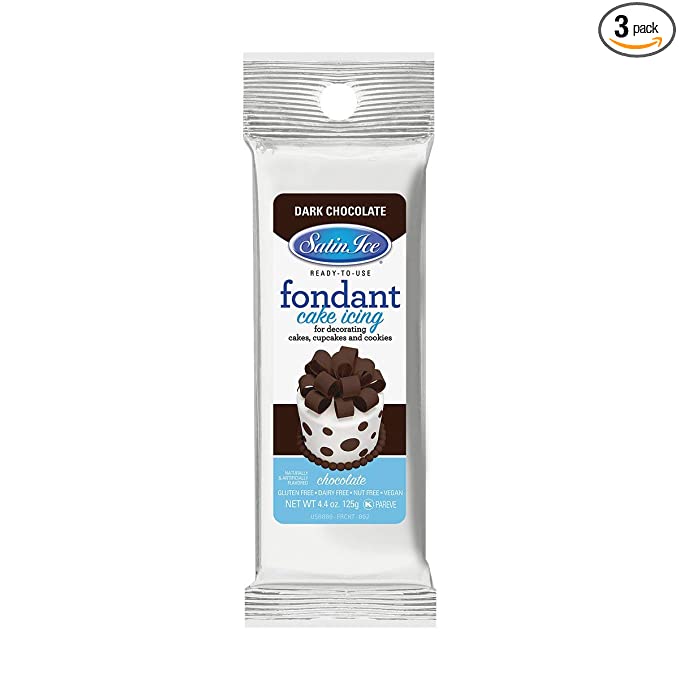 Satin Ice Fondant - Dark Chocolate/Chocolate 4.4 oz 