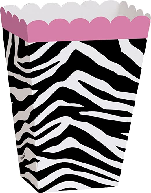 Treat Box - Zebra w/Pink Ribbon