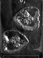 Hearts with Roses Chocolate Mold - 4 1/4&quot;