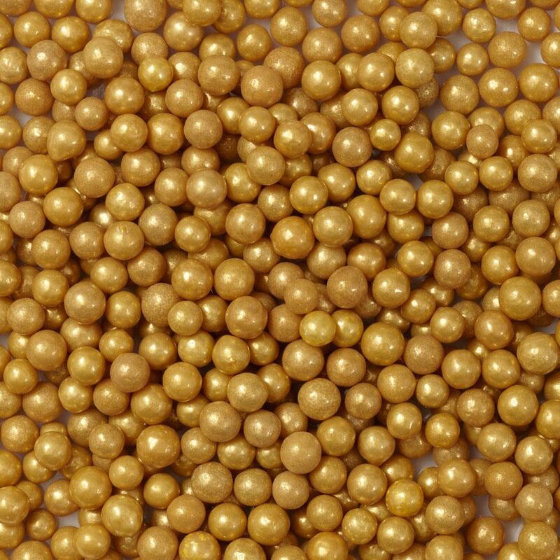 Gold Sugar Pearls - 0.50 oz
