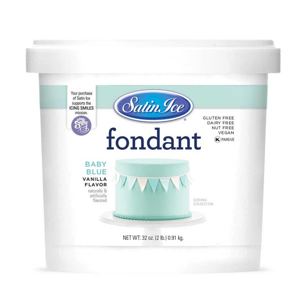 Satin Ice Fondant - Baby Blue/Vanilla 2 lb. Tub