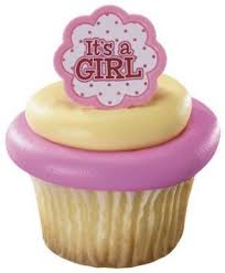 It&#039;s a Girl Cupcake Rings