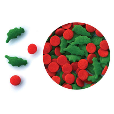 Holly Leaves and Berries Quins - 2oz
