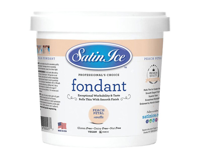 Satin Ice Fondant - Peach Petal/Vanilla 2 lb. Tub