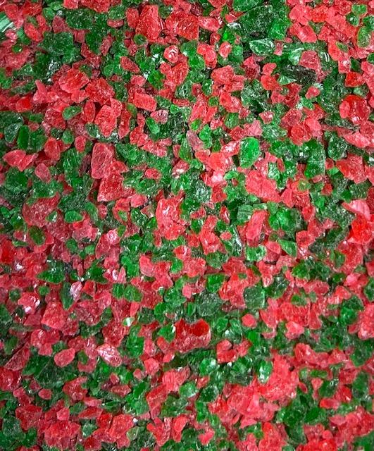 Red and Green Peppermint Candy Crushed - (FINER GRAIN) - 2 ounces