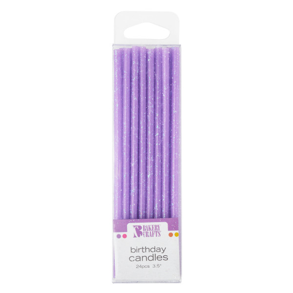 Purple Slim Glitter Candles   