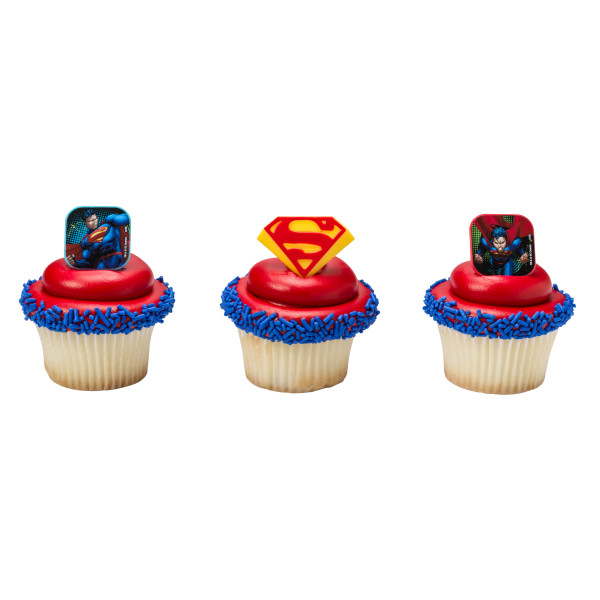 Superman Man of Steel Cupcake Rings