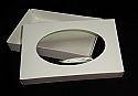 1/2 lb. 2 Piece Oval Window Candy Box: 7 1/8 x 4 1/2 x 1 1/8 in.