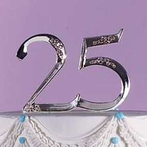25th Wedding Anniversary Cake Topper 