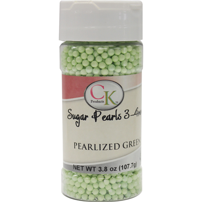 Green Pearlized Sugar Pearls - 3.6oz