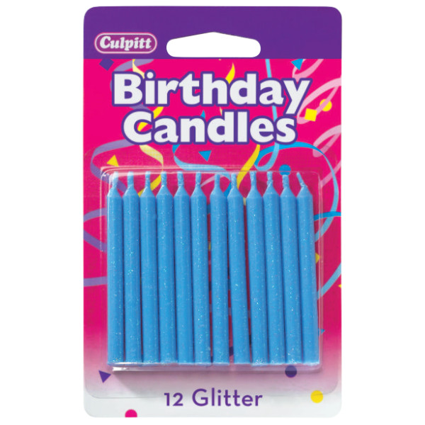 Blue Glitter Candles