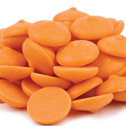 Merckens Orange (Vanilla) Coating Wafers - 1 lb.