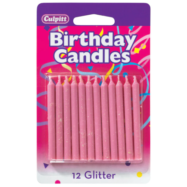 Pink Glitter Candles