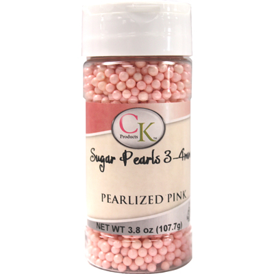 Pink Pearlized Sugar Pearls - 3.6oz