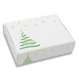 1/4 lb. 1 Piece Candy Box: 4 1/2 x 3 1/2 x 1 1/4 in. - Christmas Tree
