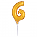 #6 Gold Decorative Balloon Cake Topper