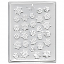 Snowflake Assortment Hard Candy Mold - 1"