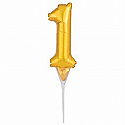 #1 Gold Decorative Balloon Cake Topper