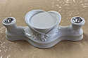 Wedding Clearance - Wedding Unity Candle Holder - White Ceramic