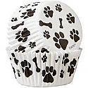 Dog Paws and Bones Baking Cups -White