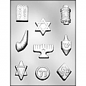 Jewish Symbols Chocolate Mold - 1 1/8" 